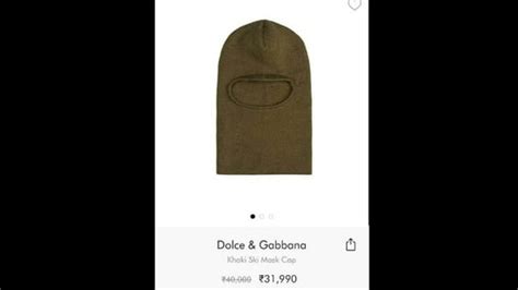 dolce & gabbana khaki ski mask cap